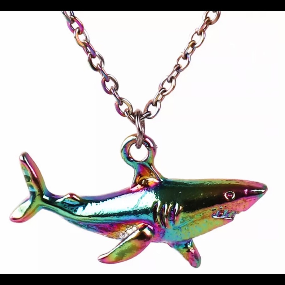 COPY - Adorable Rainbow 🌈 Shark 🦈 Necklace 18”